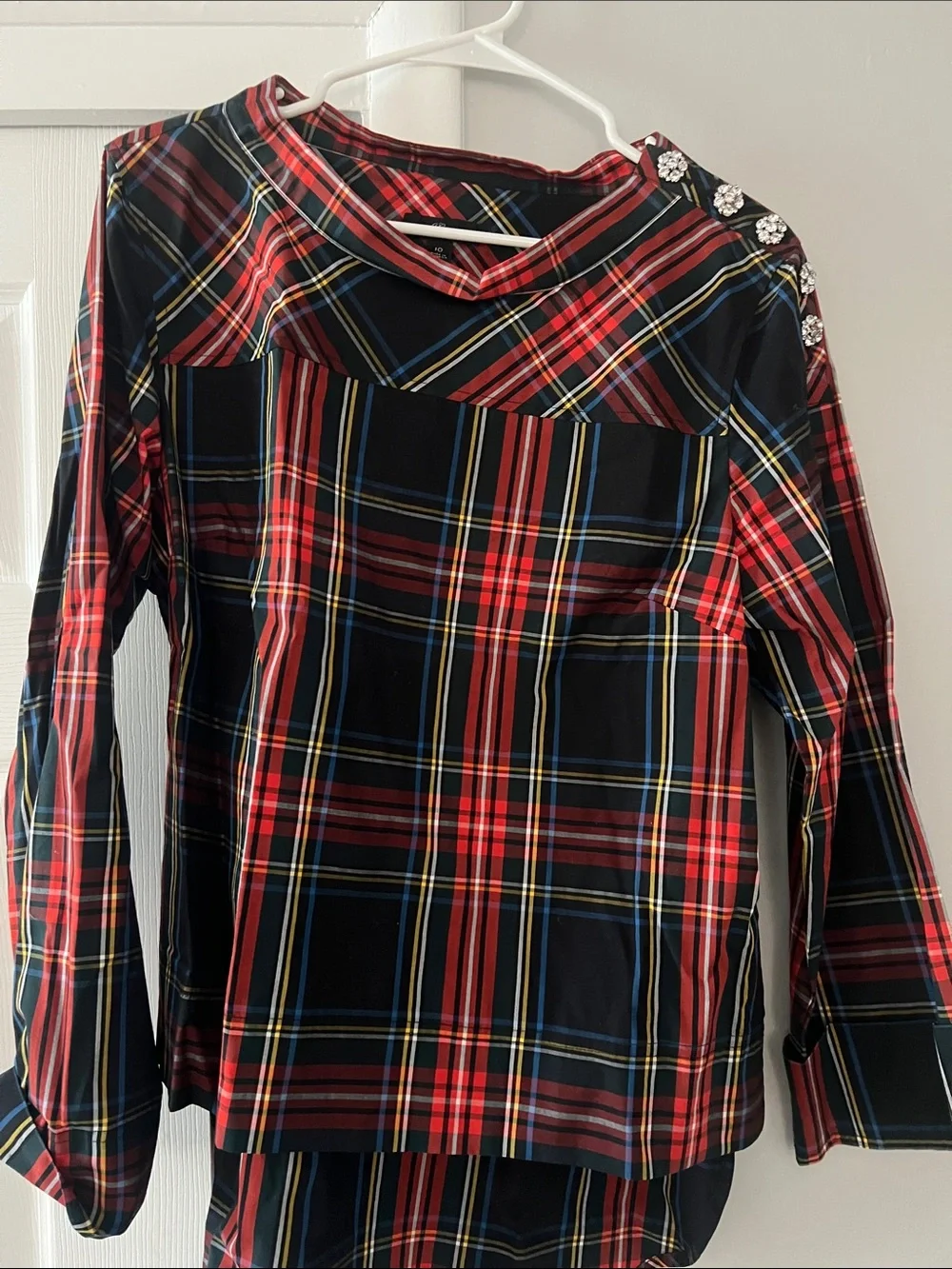 J. Crew Black and Red Plaid Long-Sleeve Women’s top